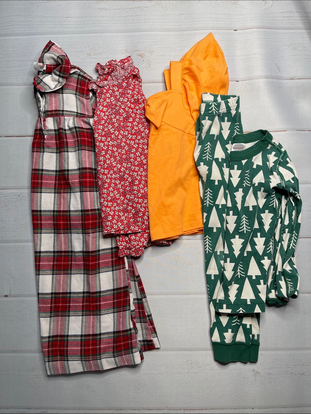Kids Bundle Hanna Andersson 5 6 Nightgown Shirt Pajamas Trees Plaid Pottery Barn